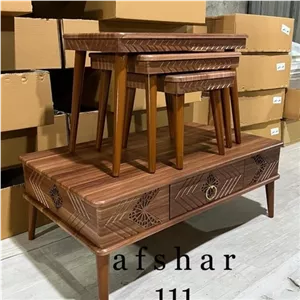 تولیدی میز عسلی چوبی ام دی اف روکش وکیوم هزینه ارسال با مشتری است مبلمونسرا مدل 222858