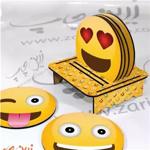 زیر لیوانی MDF - زیر لیوانی چوبی طرح ایموجی مبلمونسرا مدل 301113