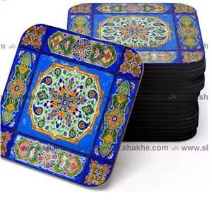 زیر لیوانی چوبی - زیر لیوانی طرح ترمه شمس مبلمونسرا مدل 298642
