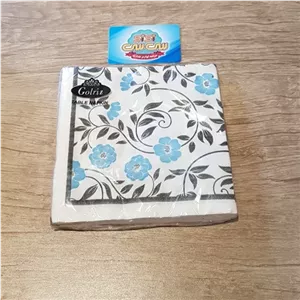 دستمال سفره کاغذی گلدار با گلهای فیروزه ای جذاب،تعداد 20 تایی،ابعاد تا شده 16 در 16،ابعاد باز شده 33 در 33 مبلمونسرا مدل 299509