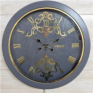 ساعت دیواری سیکو 02 چوبی طوسی مبلمونسرا مدل 239690