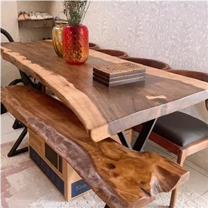 میز غذاخوری 8 نفره روستیک گردو مبلمونسرا مدل 217259