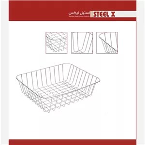 سبد میوه شوی داخل سینک آبکاری کروم Steel-X مبلمونسرا مدل 288545