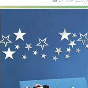 آینه دکوراتیو تزیینی،طرح ستاره،بزرگترین 15سانت وکوچکتر،بسته 20 عددی مبلمونسرا مدل 263291