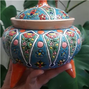 شکلات خوری سفالی میناکاری سه پایه مبلمونسرا مدل 296189 