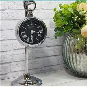 ساعت رومیزی رومی فلزی شوبرت گارنت رنگ سیلور طوسی مبلمونسرا مدل 237071