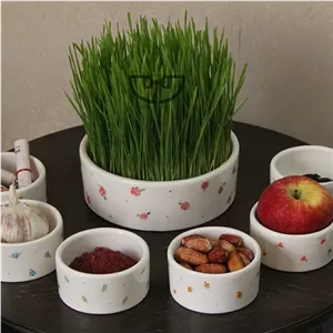 هفتسین هفت سین و آجیل خوری نقلی سرامیکی مدل گل بهار 7 پارچه گل بهار مبلمونسرا مدل 276694