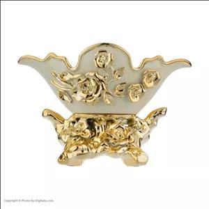 شکلات خوری طرح کشکول سرامیکی طلایی مدل R-24601 مبلمونسرا مدل 295048