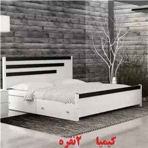 تخت خواب دو نفره مدل کیمیا بدون کشو بدون تشک بدون کفی مبلمونسرا مدل 227886