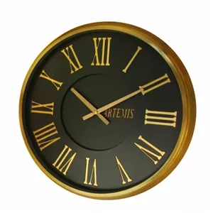 ساعت دیواری موتور آرام گرد آرتمیس طلایی و نقره ای کد 2023 مبلمونسرا مدل 237518