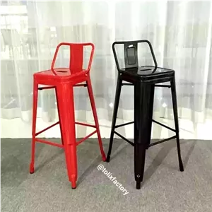 صندلی اپن کانتر فلزی تولیکس با ارتفاع76 سانتی پشتی دار رنگ مشکی براق - ارسال به سراسر کشور بصورت مبلمونسرا مدل 235293
