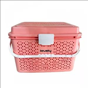 سبد پیک نیک بزرگ لاولی رنگ بندی طوسی کالباسی موکا کرم مبلمونسرا مدل 289806