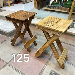 صندلی تاشو چوبی بدون پشتی 125 مبلمونسرا مدل 234931