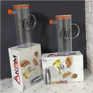 روغن ریز 1000میل اکرولیک آکام مناسب روغن و آبلیمو دارای درب چوبی واشر دار و درب کوچک سیلیکونی مبلمونسرا مدل 288077
