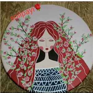تابلو بشقاب سفالی طرح دختر بهار مبلمونسرا مدل 268049
