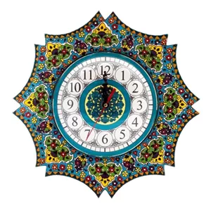 ساعت دیواری میناکاری مدل ستاره قطر 32 سانت مبلمونسرا مدل 238039 