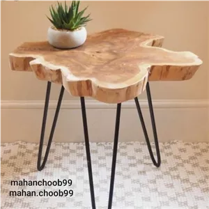 میز عسلی روستیک پایه سنجاقکی فلزی مبلمونسرا مدل 222401