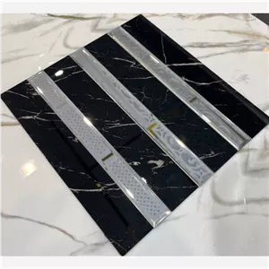 تایل بین کابینت کامپوزیتی طرح سنگ مشکی و آینه خود چسب مبلمونسرا مدل 263463