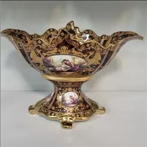 کشکول طرح قهوه ای لیلی مجنون طلاکوب مناسب میوه خوری ارسال ایمن مبلمونسرا مدل 273409