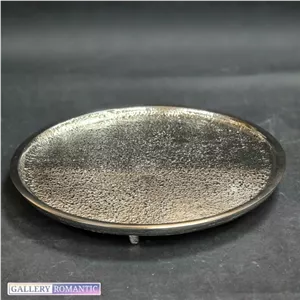 دیس-شیرینی خوری تخت آلومینیومی پتینه ریخته گری ماسه و ابکاری نیکل قطر 30 مبلمونسرا مدل 270097