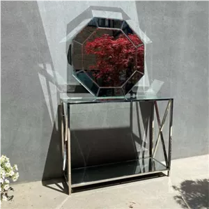 اینه کنسول استیل با اینه سه بعدی مبلمونسرا مدل 219295