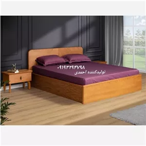 تخت خواب دونفره چوبی ساده و شیک مبلمونسرا مدل 227735