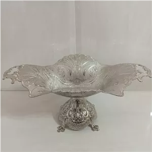شکلات خوری و میوه خوری سیلور پایه دار مارک آسیا نقره ای مبلمونسرا مدل 295043 