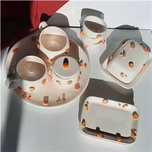 ست اقتصادی صبحانه خوری سرامیکی پرتقالی برجسته مبلمونسرا مدل 289756
