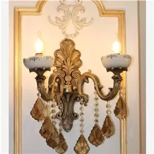 آباژور دیوارکوب برنز شبخواب برنزی چراغ خواب برنجی لوستر دیواری دیوار کوب لوکس چراغ مبلمونسرا مدل 233413