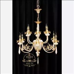 لوستر طرح فرانسه رونیکا 12 شعله برنجی مبلمونسرا مدل 244811
