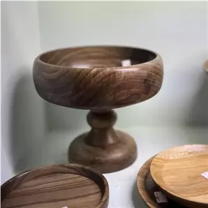 شکلات خوری پایه دار چوب گردو دستساز مبلمونسرا مدل 296416 