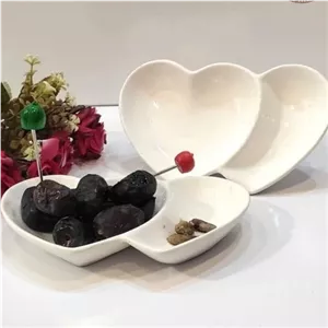 خرما خوری زیتون خوری سرامیک قلبی دو قلب مبلمونسرا مدل 274551 