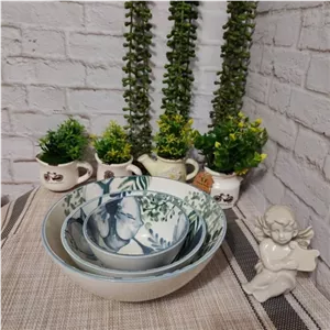 کاسه سالاد طرح گل ابی مبلمونسرا مدل 292111