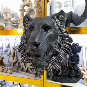 مجسمه شیر دیواری ، تندیس شیر پلی استری کیفیت عالی سایز بزرگ شیر دیوارکوب مجسمه دکوری مجسمه پلی استری مبلمونسرا مدل 253592