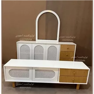 آینه کنسول ست میزتلویزیون حصیری بهار مبلمونسرا مدل 221204