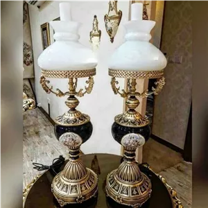 آباژور لمپا لنتر حباب دار آنتیک چینی برنز درباری مبلمونسرا مدل 233438