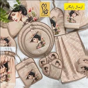 سرویس اشپزخانه مخمل 17 تکه مدل الیزا کد 90 مبلمونسرا مدل 300006