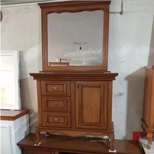 آینه کنسول کلاسیک فندقی مبلمونسرا مدل 217930