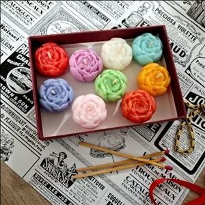 شمع غنچه گل پیونی کوچک مبلمونسرا مدل 281235