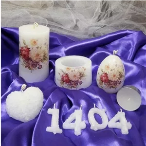 شمع ست دکوری تزئینی سال نو طرح بهار شمع عید نوروز شمع سال 1404 مبلمونسرا مدل 282363