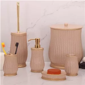 ست سرویس بهداشتی لاکچری برند آذین ست/ رنگ خاص طرح سنگ / جنس رزین درجه یک با ضمانت آذین ست مبلمونسرا مدل 266579