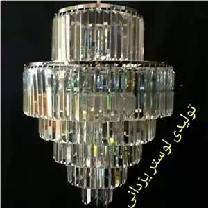 لوستر سانتی رکسانا 50 سانت ابکاری کروم اویز سفید ارتفاع 50 سانت مبلمونسرا مدل 244575