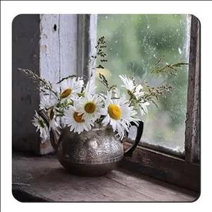 زیر لیوانی طرح گل مروارید و پنجره چوبی کد nzl175 مبلمونسرا مدل 298999