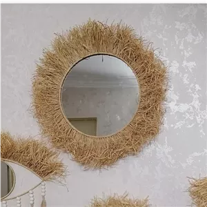 آینه رافیا طبیعی قطر آینه 30 مبلمونسرا مدل 264161