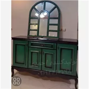 آینه کنسول کلاسیک سبز خوش رنگ مبلمونسرا مدل 222119
