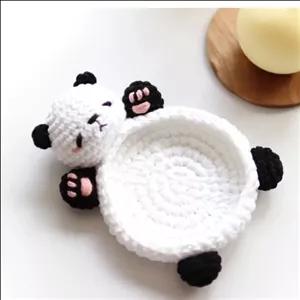 زیر لیوانی پاندا زیر لیوانی و جا اکسسوری بافتنی پینترستی طرح پاندا مبلمونسرا مدل 300241