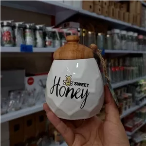عسل خوری سرامیکی درب بامبو مبلمونسرا مدل 288158