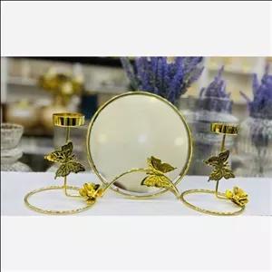 آینه شمعدان طلایی هفت سین آینه شمعدان هفت سین آینه شمعدان عروس مبلمونسرا مدل 262764