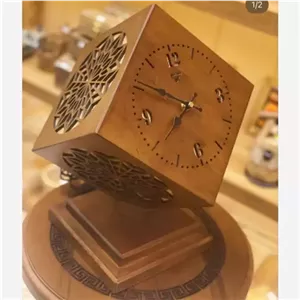 آباژور و ساعت چوبی دارکار مبلمونسرا مدل 234185