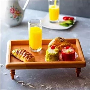 سینی چوبی پایه دار رایز با چوب راش گرجستانی کد 11086 مبلمونسرا مدل 273208